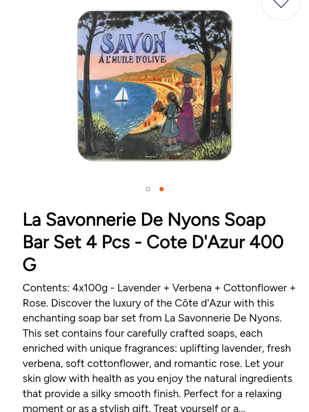 Cote D'Azur Soap Bars Set Of 4 New made In France La Savonnie De Nyons